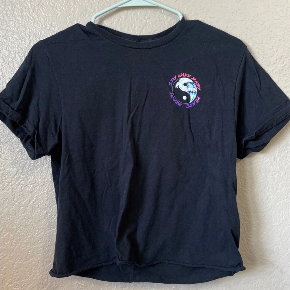 Urban Outfitters Stay Wavy Ying Yang Surfer Crop Top Tee